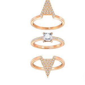 Swarovski Funk Ring Set Rose Gold Ring Set Size 6